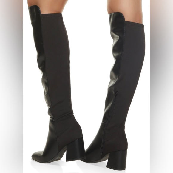 Block Heel Over The Knee Boots - Picture 3 of 3